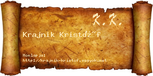 Krajnik Kristóf névjegykártya